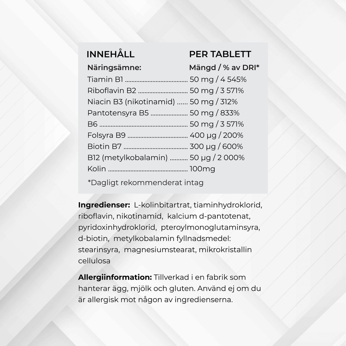 B-Complex, 60 tabletter