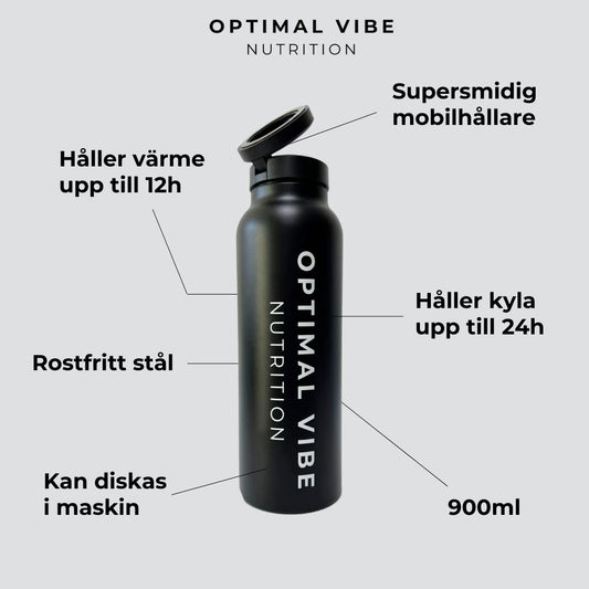 Vattenflaska i Rostfritt stål med Mobilhållare (900ml)