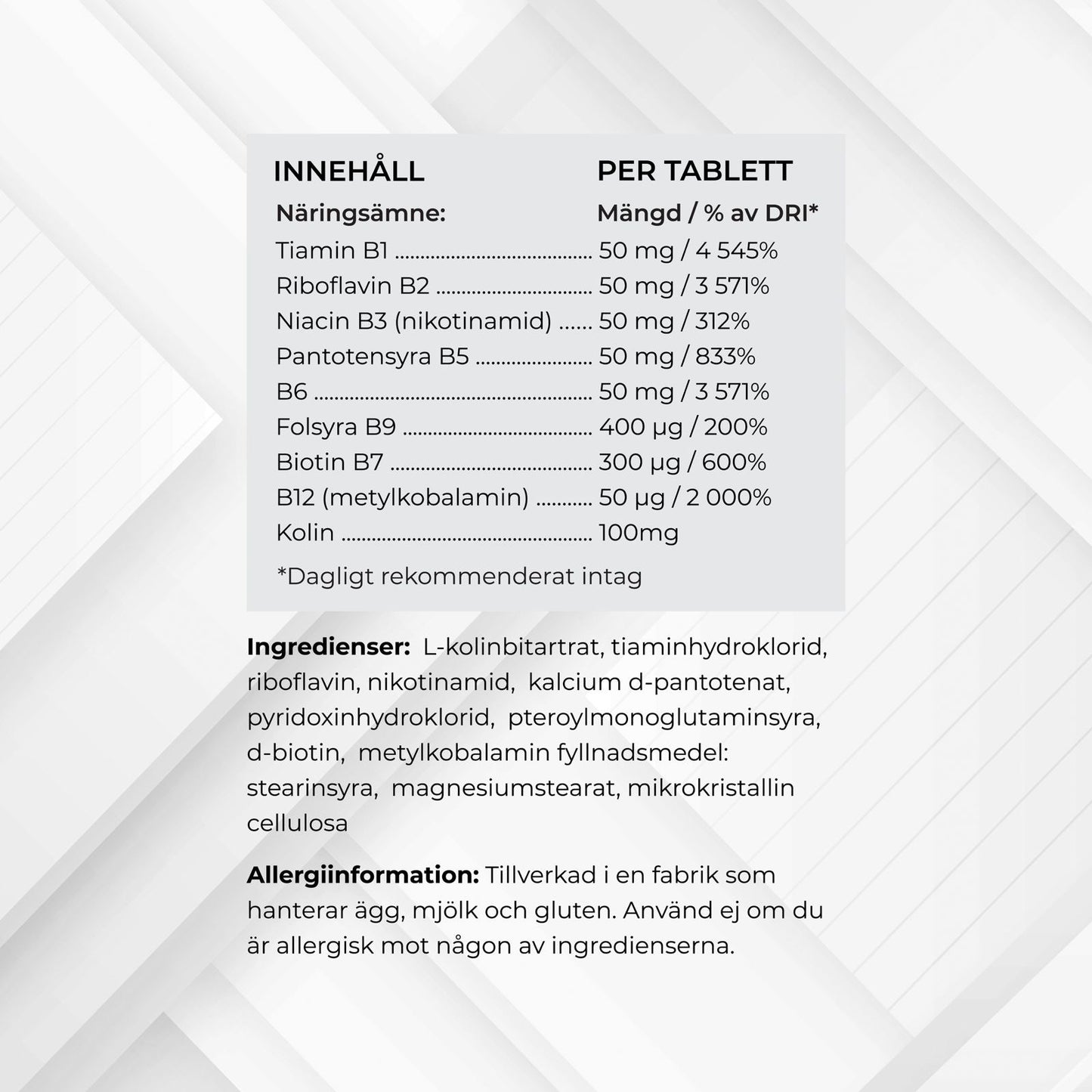 B-Complex, 60 tabletter